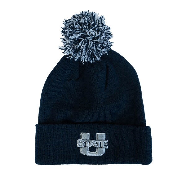 Navy, U-State, Pom Pom, Cuff, Beanie